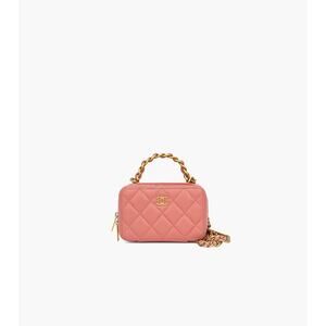 CHANEL Pink Top-Handle Cosmetic Bag Handle C-A24861